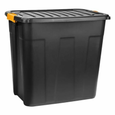  Tárolódoboz, strapabíró, műanyag, 85 liter űrtartalom, fekete színű bútor