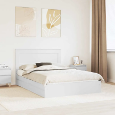  Tárolós Ágy fejtámlával fiókkal Fehér 160 x 200 cm Faanyag ágy és ágykellék