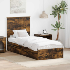  Tárolós Ágy fejtámlával Füstölt tölgy 75 x 190 cm Faanyag ágy és ágykellék