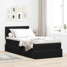  Tárolós Ágy matracmal fejtámlával Fekete 100 x 200 cm Bársony ágy és ágykellék