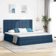  Tárolós Ágy matracmal fejtámlával Kék 200 x 200 cm Műbőr ágy és ágykellék