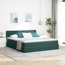  Tárolós Ágy matracmal tárolóval Sötétzöld 180 x 200 cm Bársony ágy és ágykellék