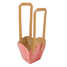  Tasak cserepes virághoz füllel piros 11/7x12cm dekorációs kellék