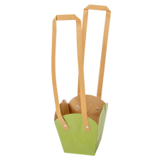  Tasak cserepes virághoz füllel zöld 13/9,5x15cm dekorációs kellék