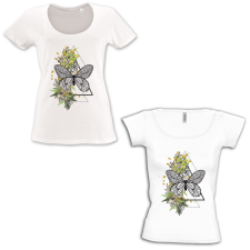  Tavaszi pillangó - Mély kivágású &amp; Csónaknyakú Női Póló női póló