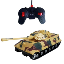 Távirányítós harckocsi, hang + fény effektekkel - RC Tank - khaki távirányítós modell