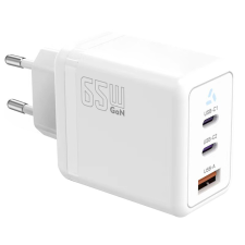 TB 2x USB-C + USB-A hálózati töltő 65W - Fehér (AZTBXUL3USB65WW) mobiltelefon kellék