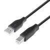 TB USB-A apa - USB-B apa 2.0 Adat és töltő kábel - Fekete (AKTBXKU1PABW18B)
