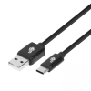 TB USB-A apa - USB-C apa 2.0 Adat és töltő kábel - Fekete (1,5m)