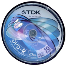 TDK DVD-R írható DVD lemez, 4.7GB, 16x (10db/csomag) CakeBox írható és újraírható média