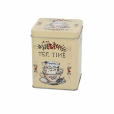  Tea Time fémdoboz -11,3x8,8 cm papírárú, csomagoló és tárolóeszköz