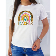  Teacher női póló - Szivárványos póló tanárnőnek