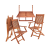 Tech 3 részes balkonbútor akácfából kerti ülőgarnitúra összecsukható, karfás székek és függő asztal
