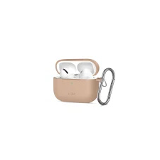 Tech-Protect AirPods Pro 3 szilikon tok, karabinerrel, barna (Caffe Latte) fülhallgató, fejhallgató tok