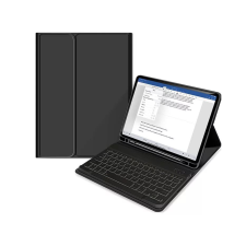 Tech-Protect Apple iPad 10.9 (2019/2020/2021) tablet védőtok on/off funkcióval, Apple érintőtoll tartóval, billentyűzettel fekete (FN0374) tablet tok