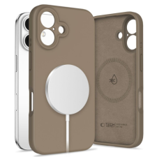 Tech-Protect Liquid Silicone MagSafe tok iPhone 16, barna tok és táska