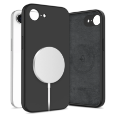 Tech-Protect Liquid Silicone MagSafe tok iPhone 16e, fekete tok és táska