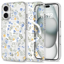 Tech-Protect MagMood Spring Magsafe hátlaptok iPhone 16 átlátszó-virágos tok és táska