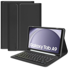Tech-Protect Samsung Galaxy Tab A9 (8.7) SM-X110 / X115, Bluetooth billentyűzetes mappa tok, érintőceruza tartó, TP SC Pen + Keyboard, fekete tablet tok