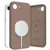 Tech-Protect silicone magsafe iPhone 16e / 17e telefontok csokoládébarna