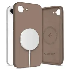Tech-Protect silicone magsafe iPhone 16e / 17e telefontok csokoládébarna tok és táska