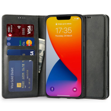 Tech-Protect Telefontok iPhone 14 Pro Max - fekete bőr könyvtok tok és táska