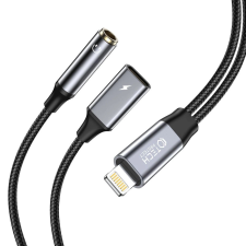 Tech-Protect UltraBoost Lightning - 3.5mm jack/Lightning adapter - fekete kábel és adapter