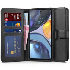 Tech-Protect Wallet bőr könyvtok Motorola Moto G22 / E32 / E32S, fekete tok és táska