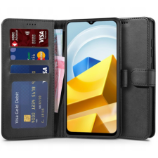Tech-Protect Wallet bőr könyvtok Xiaomi Poco M5, fekete tok és táska
