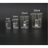 Tech Üveg mérőpohár készlet 4 darabos készlet 5/10/25/50 ml laboratóriumi vagy konyhai használatra