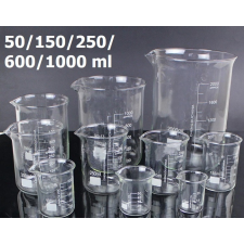 Tech Üveg mérőpohár készlet 5 darabos készlet 50/150/250/600/1000 ml laboratóriumi vagy konyhai használatra mérőműszer