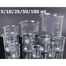Tech Üveg mérőpohár készlet 5 darabos készlet 5/10/25/50/100 ml laboratóriumi vagy konyhai használatra mérőműszer