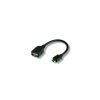 Techly 0.2m USB 2.0 Micro B - USB 2.0 A M/F USB kábel 0,2 M Micro-USB B USB A Fekete (ICOC-UOTG-194)