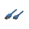 Techly 2.0m USB 3.0 A-Micro B M/M USB kábel 2 M USB 3.2 Gen 1 (3.1 Gen 1) USB A Micro-USB B Kék (ICOC-MUSB3-A-020)