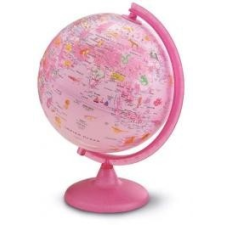 Technodidattica Földgömb gyerekeknek, állatvilág tematikás gyerek világító földgömb 25 cm Pink Zoo rózsaszín gömb