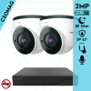  Techson 2 dome kamerás analóg megfigyelőrendszer 2MP NightVision HD dóm biztonsági kamera, 2.8 mm fix objektívvel, valós WDR, beépített mikrofonnal