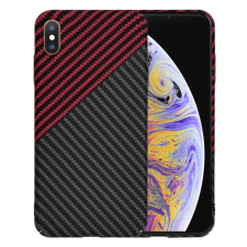 TECHSUIT IPhone XS Max tok - Techsuit Carbonite FiberShell - Red Vortex tok és táska