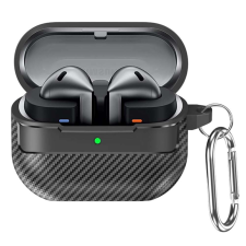 TECHSUIT Samsung Galaxy Buds 3 / 3 Pro tok - Techsuit CarbonFiber - fekete fülhallgató, fejhallgató tok