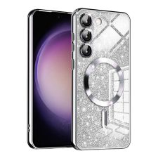 TECHSUIT Samsung Galaxy S23 Plus tok – Techsuit Luxury Glitter MagSafe – ezüst tok és táska