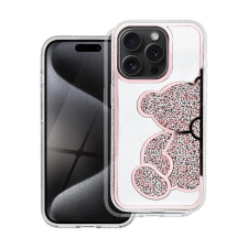 Teddy Bear iPhone 16 csillogó köves tok, rózsaszín tok és táska