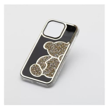 Teddy Bear iPhone 16 Plus csillogó köves tok fekete-aranyszínű (101233) tok és táska