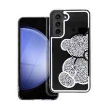 Teddy Bear Samsung Galaxy A15 4G / A15 5G csillogó köves tok, ezüst tok és táska