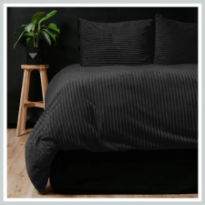  TEDDY bordás fekete ágyneműhuzat 140 x 200 8720578122875 lakástextília