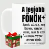 TeeInBlue A legjobb főnök - vicces ajándék bögre főnöknek Bögre / FEHÉR / KARÁCSONYI DOBOZ