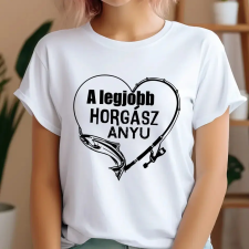 TeeInBlue A legjobb horgász női póló névvel Póló / fehér / L ajándéktárgy