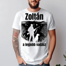 TeeInBlue A legjobb vadász póló névvel Póló / fehér / 2XL ajándéktárgy