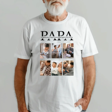 TeeInBlue Apák napi 6 képes póló papának egyedi szöveggel Fehér póló / fehér / S ajándéktárgy