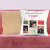 TeeInBlue Az első Karácsonyunk családként - évszámmal és 3 képpel Párna / BÉZS PLÜSS HÁTOLDAL / szivacs