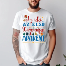 TeeInBlue Az idei az első karácsonyom apaként póló Póló / fehér / L ajándéktárgy
