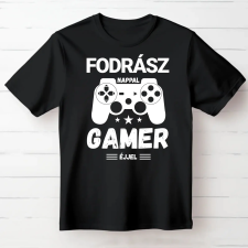 TeeInBlue Egyedi éjjel gamer póló Fekete póló / fekete / L ajándéktárgy